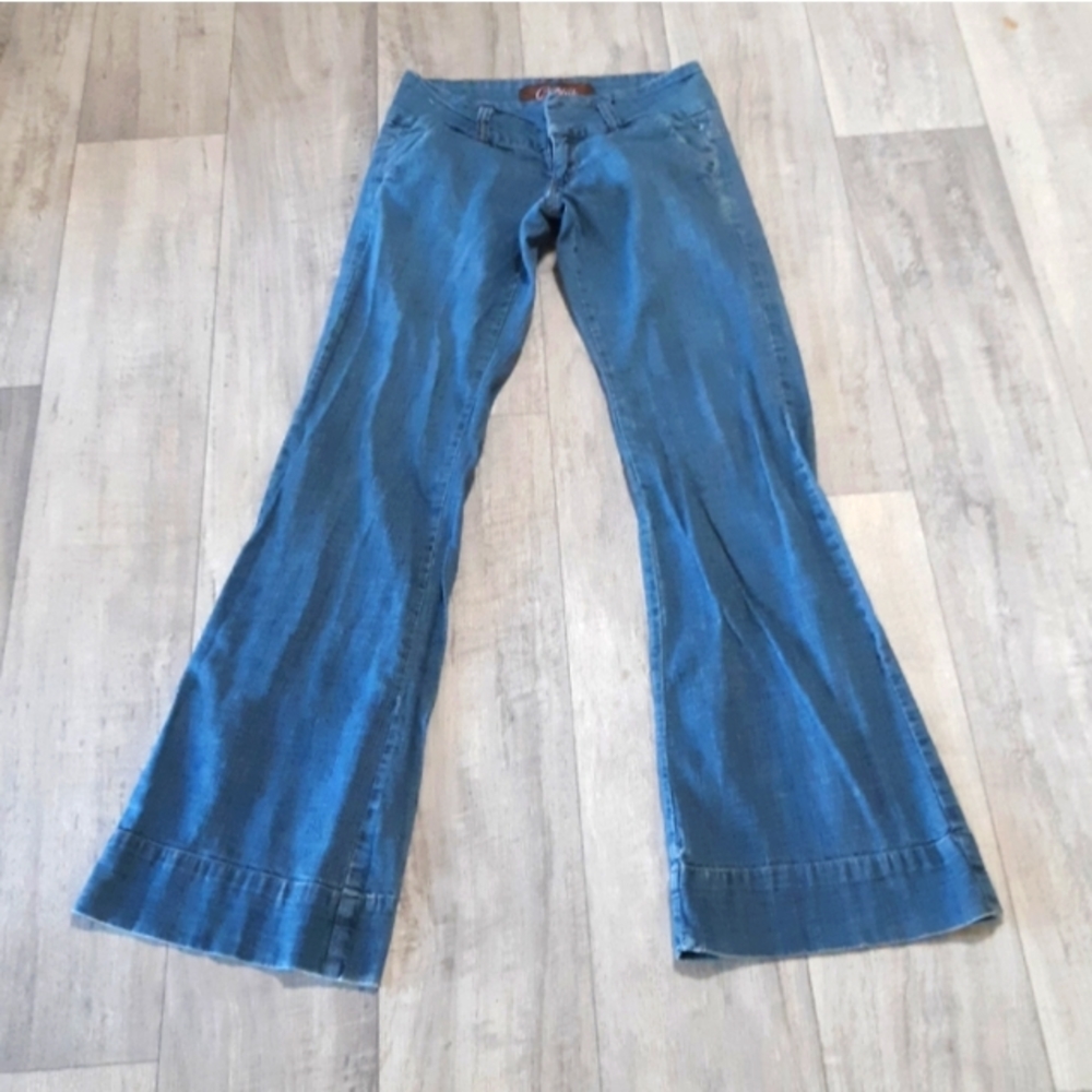 Womens Jeans PINK OMG THEY'RE SO CUTE flare sz 3 low rise